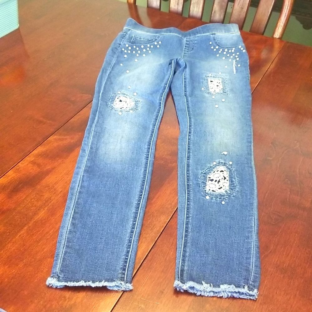 Justice Jeans. Lace and Pearl detailed. Size 12